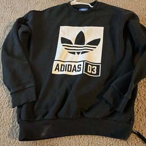 Black and White Adidas side zip crew neck